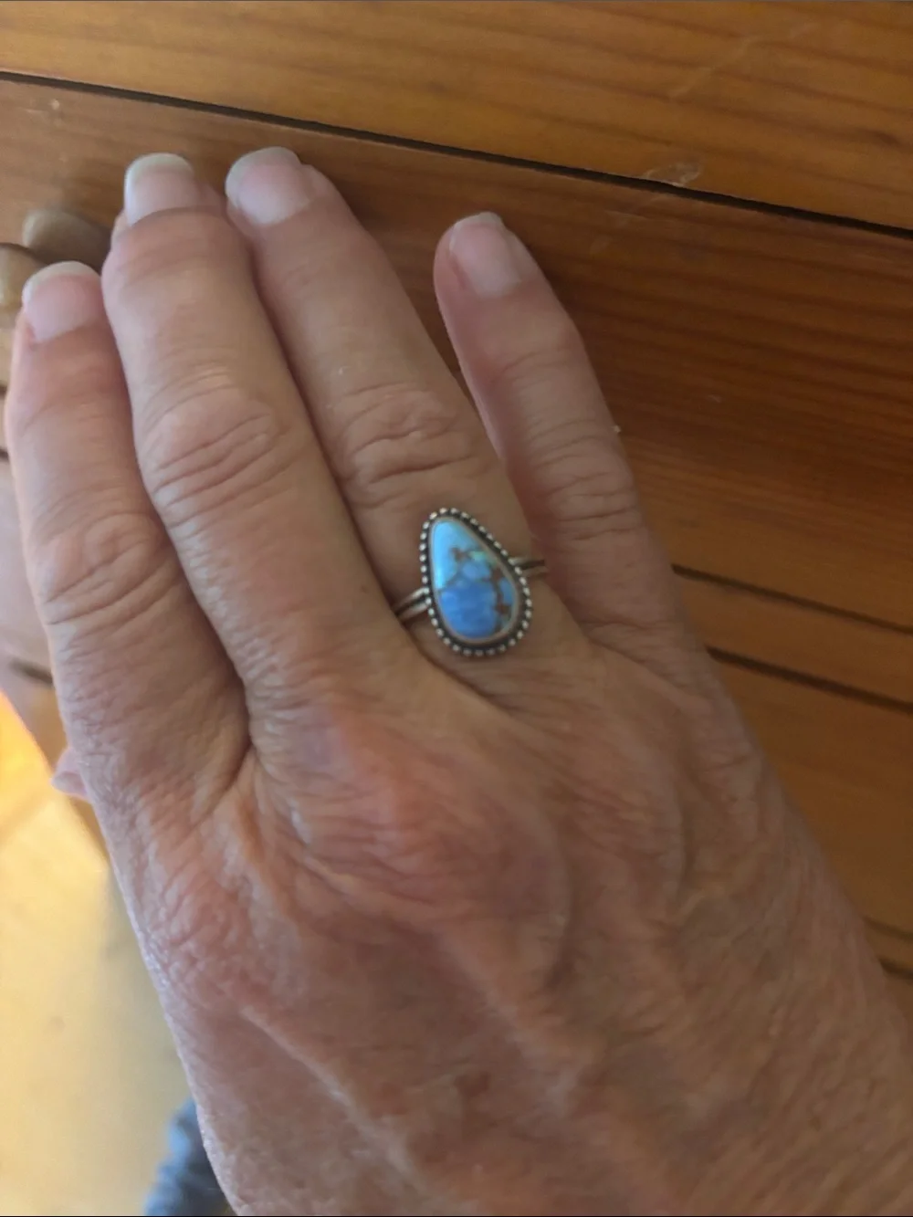Sterling silver Turquoise Teardrop Blue Stone
